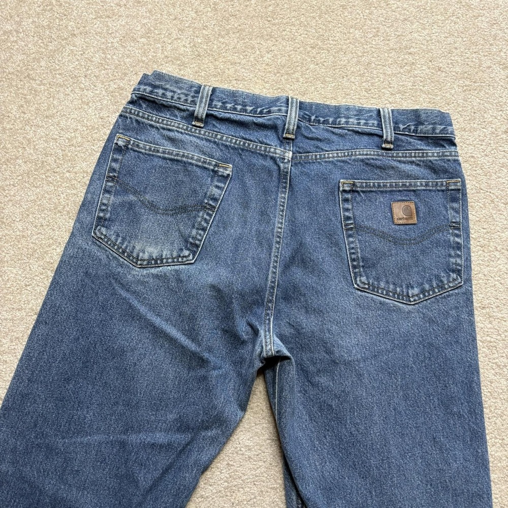 Carhartt Jeans Mens 36x34 Blue B480 DPS Regular Straight Denim Pants Workwear